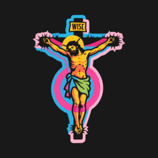 Neon Vaporwave Jesus Crucifix Pop Art T-Shirt t-shirt