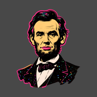 Neon Galaxy Abraham Lincoln Pop Art Portrait T-Shirt t-shirt