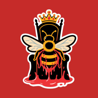 Bloodthrone Queen Bee Pop Art Emblem T-Shirt - Dark & Gothic graphic t-shirt design