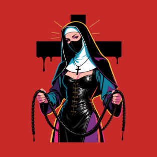 Masked Dominant Nun Neon Artwork T-Shirt t-shirt
