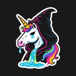 Goth Hooded Unicorn Puke Tears T-Shirt t-shirt