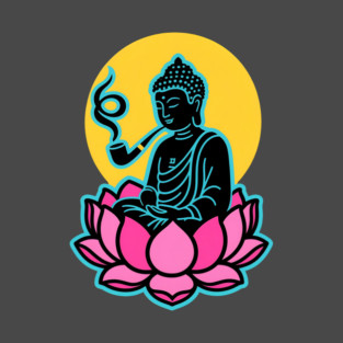Neon Stoner Buddha Pipe Smoker T-Shirt t-shirt