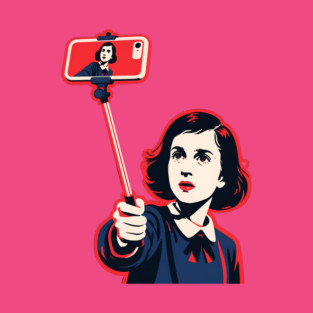 Anne Frank Selfie - Anachronistic Pop Art & Streetwear Graphic T-Shirt - Pop Art & Surreal graphic t-shirt design