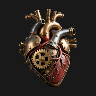 Steampunk Mechanical Heart - Industrial Clockwork & Anatomical Gear Graphic T-Shirt t-shirt