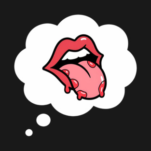 Toxic Thoughts - Pop Art Infected Tongue & Lips Sticker Graphic T-Shirt t-shirt